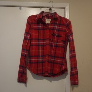 Abercrombie & Fitch Red and Blue Plaid Shirt